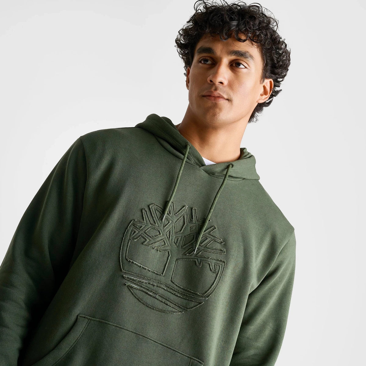 Men's Logo Patch Fleece Pullover Hoodie - Green