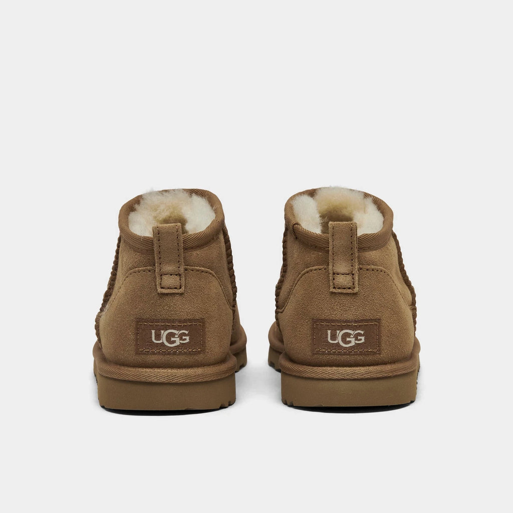 Kids' Short Sheepskin Side-Zip Boots - Chestnut
