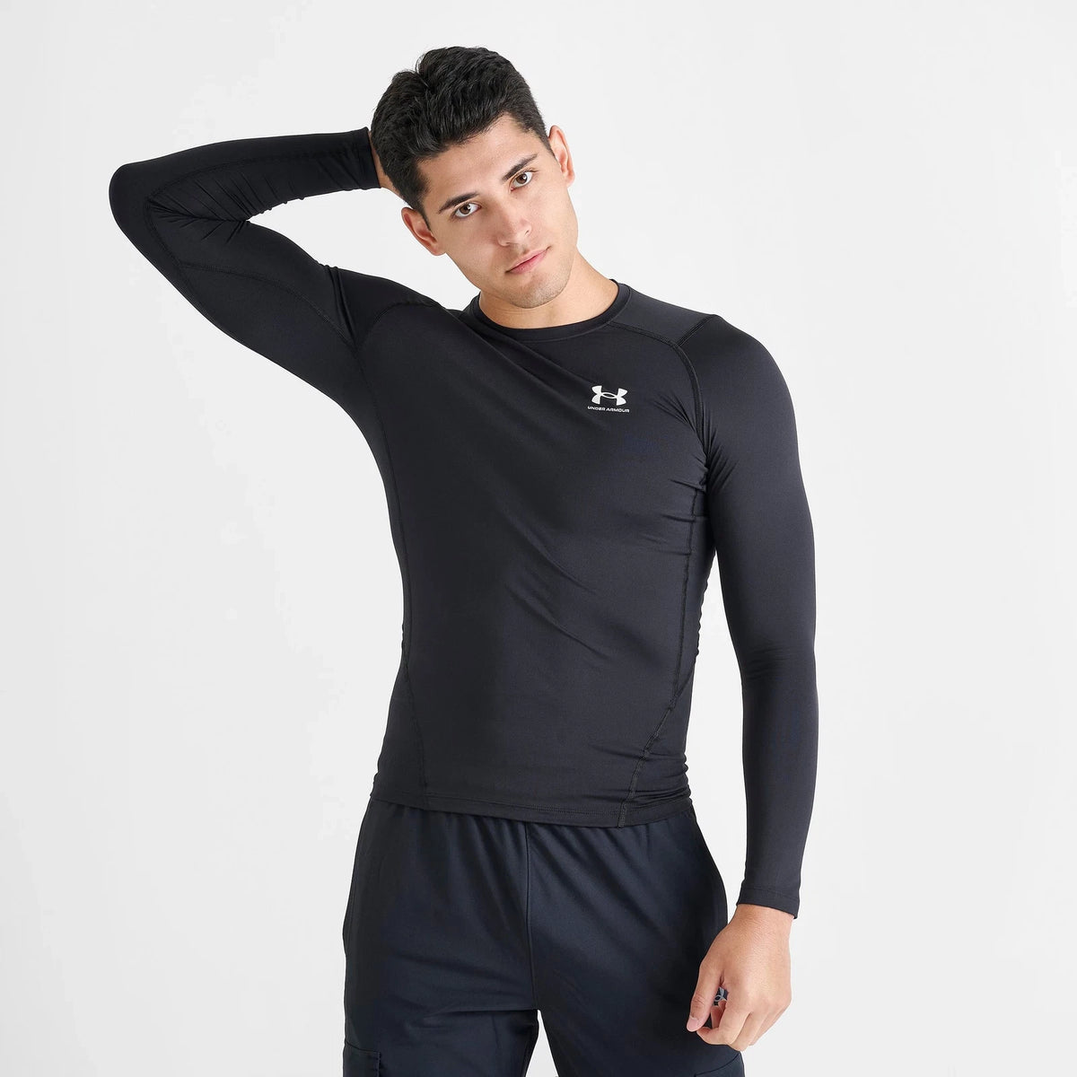 Men's Long-Sleeve Compression Training Top - Black