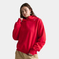 Women's Oversized Grommet Pullover Hoodie - Red