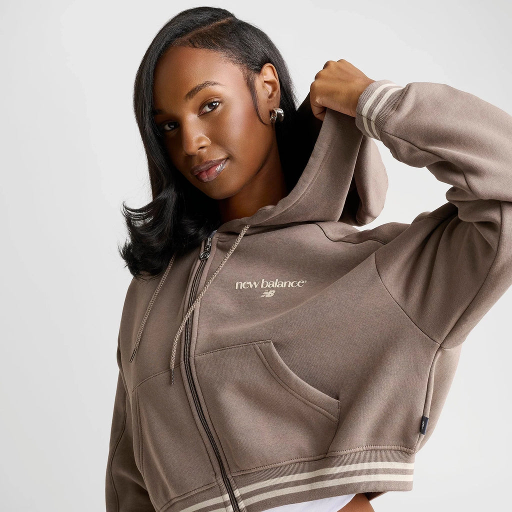 Women's Cropped Rib Full-Zip Hoodie