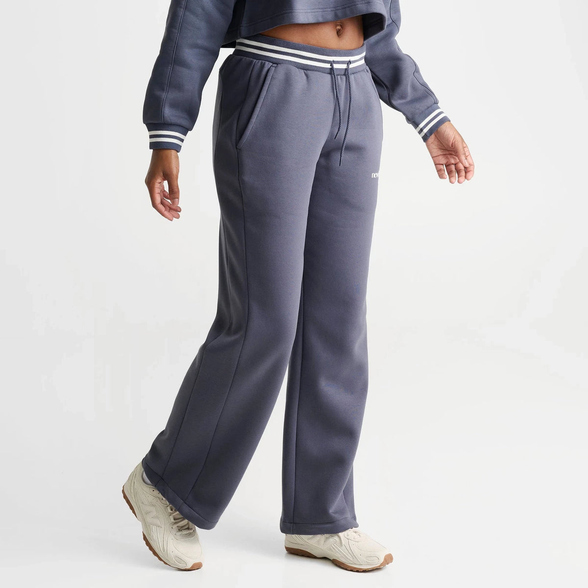 Women's Ribbed Wide-Leg Fleece Pants