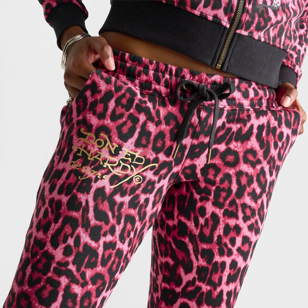 Women's Leopard Print Bootcut Fleece Pants