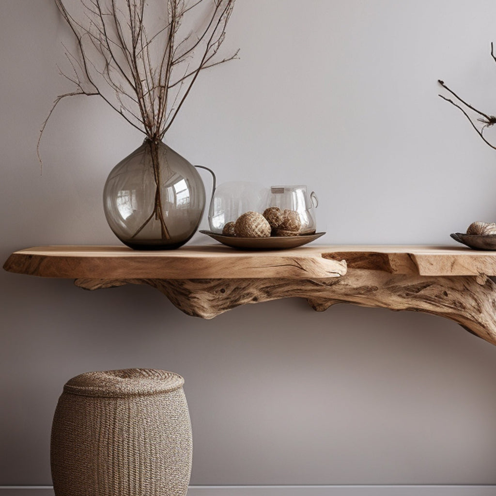 Rustic Live Edge Solid Wood Side Console for Modern Spaces - view 4