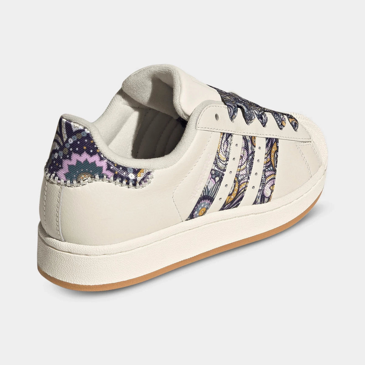 Girls' Floral Print Leather Sneakers