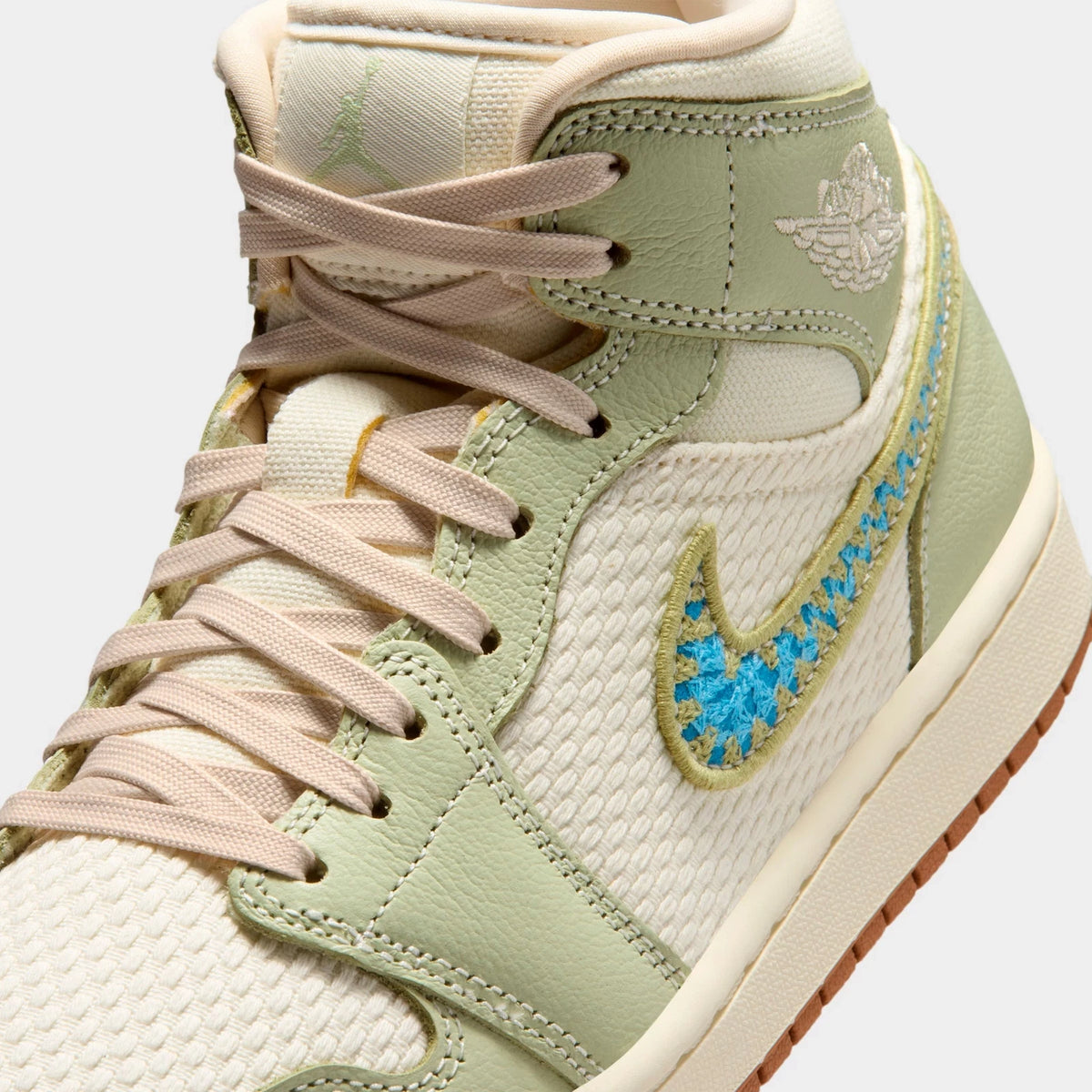 Women's Textile And Leather Mid Top Sneaker