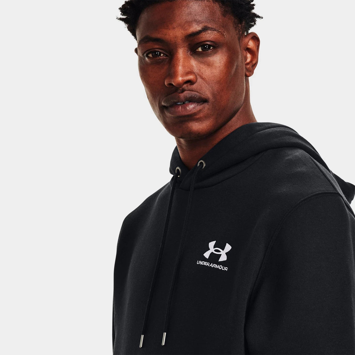 Men's Brushed Fleece Pullover Hoodie - Black