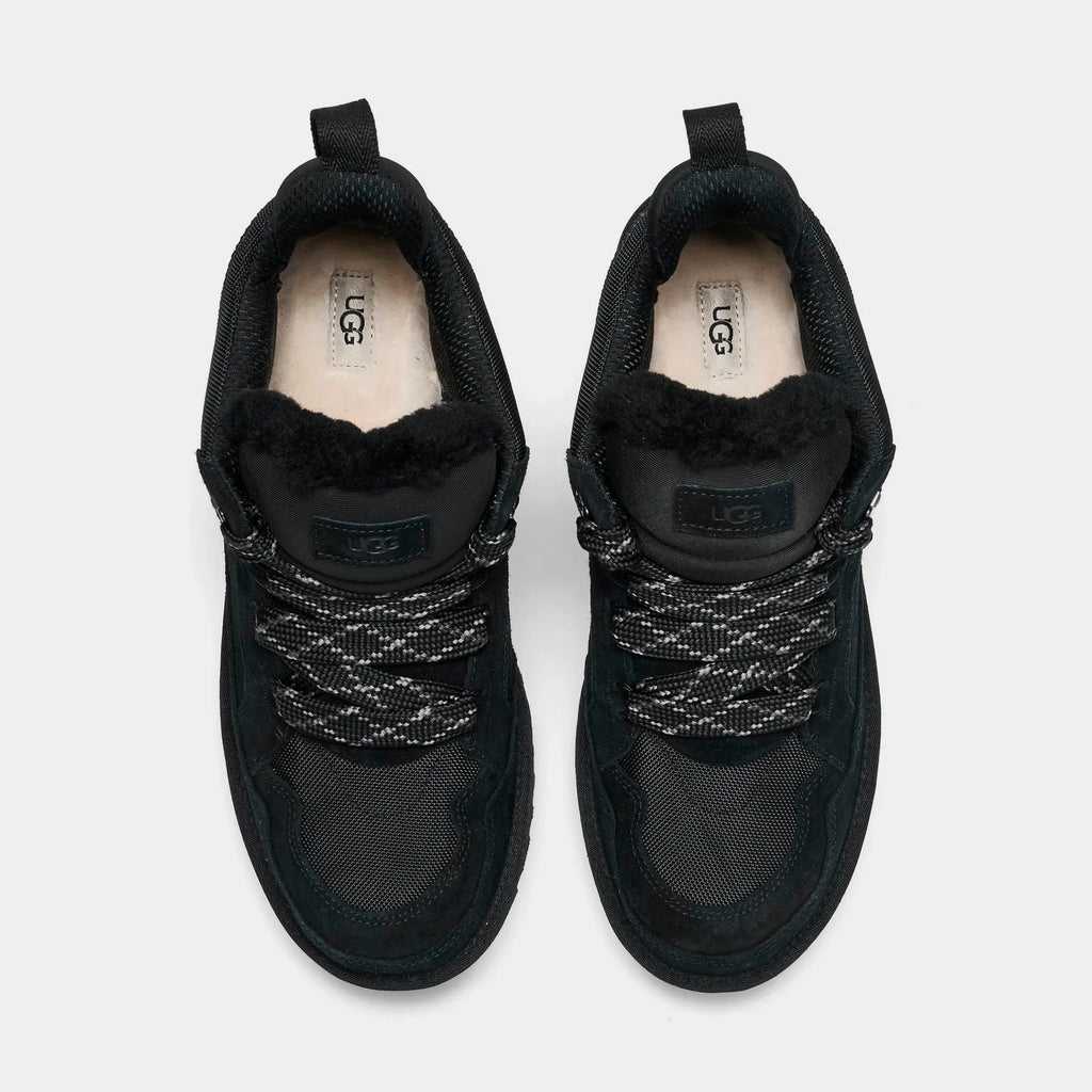 Men's Suede And Mesh Sneakers - Black