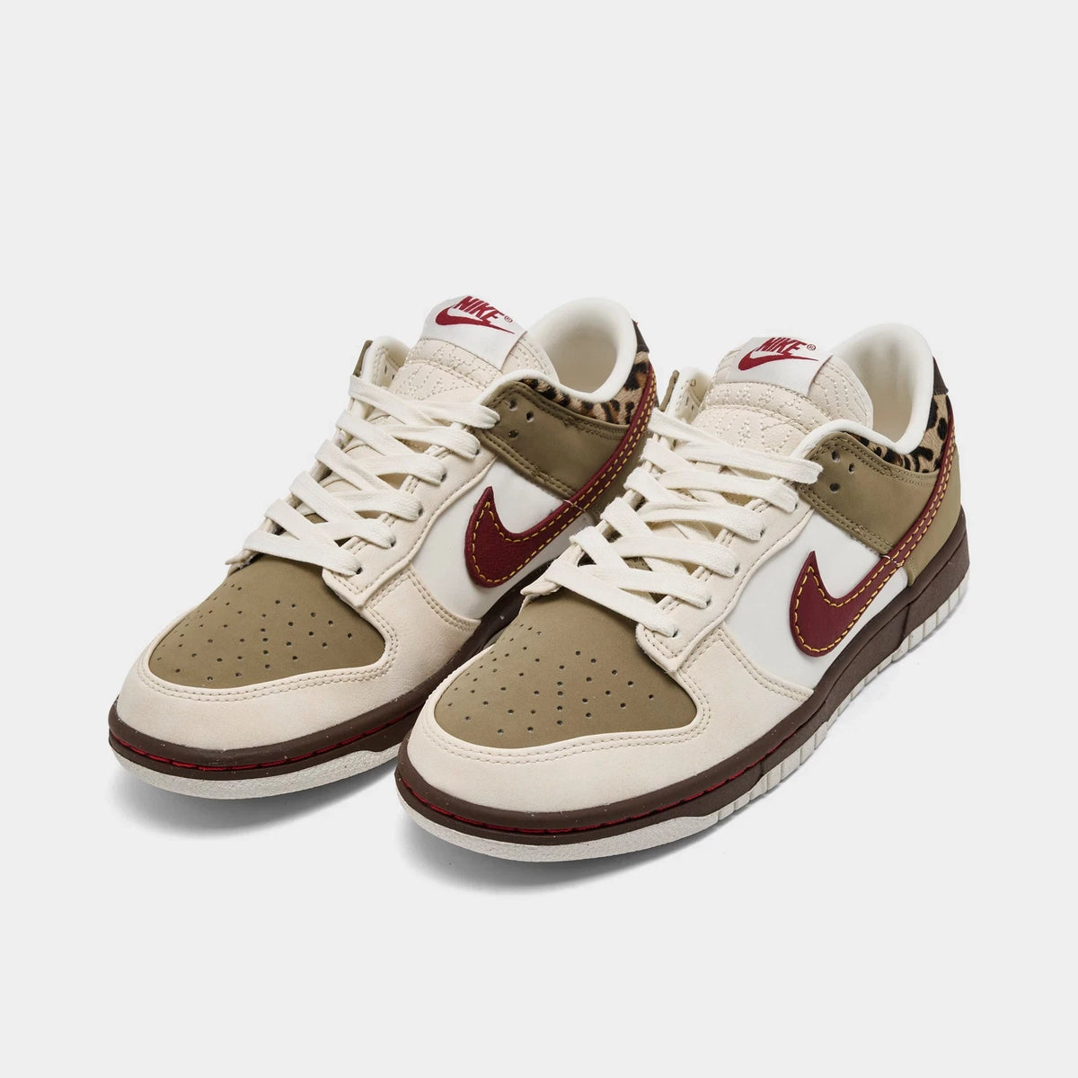 Women's Leather Leopard Detail Casual Sneaker
