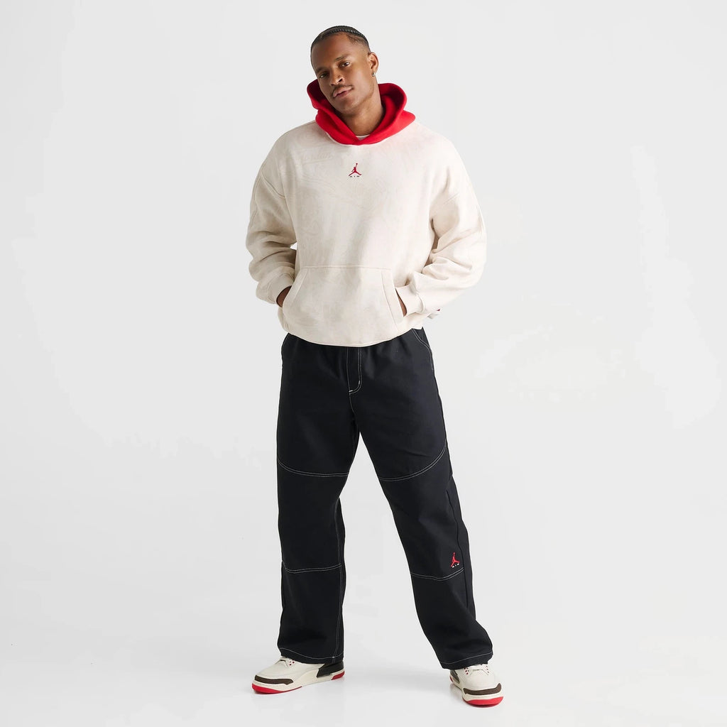 Men's Oversized Printed Fleece Pullover Hoodie
