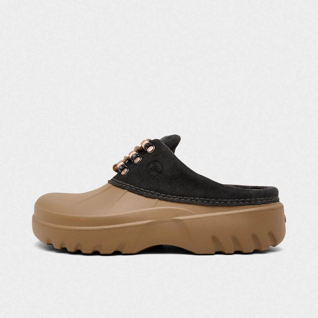 Suede Platform Mule - Tan