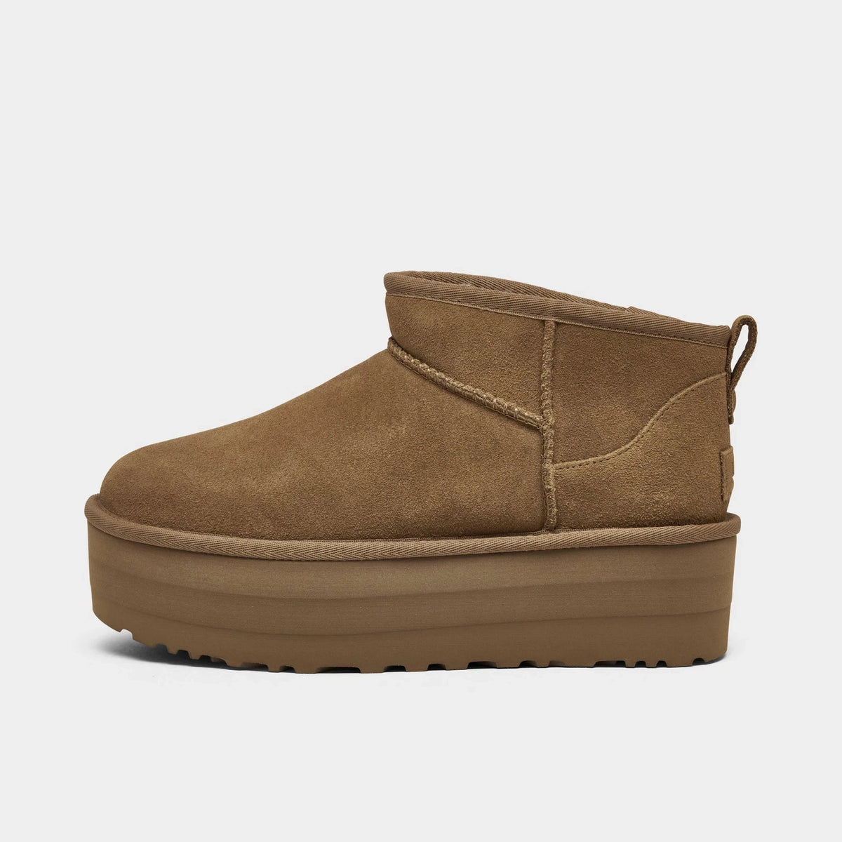 Women's Sheepskin Platform Mini Boots - Chestnut