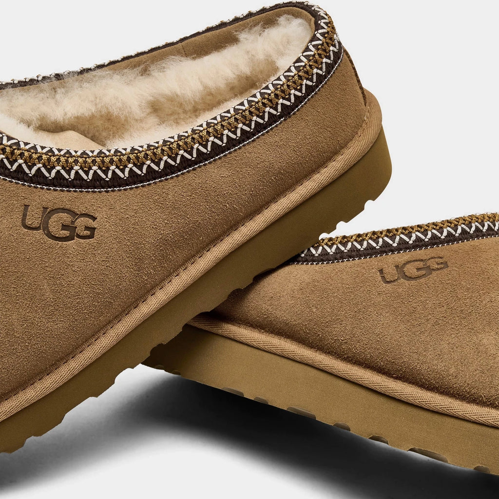 Men's Suede Backless Slippers - Chestnut