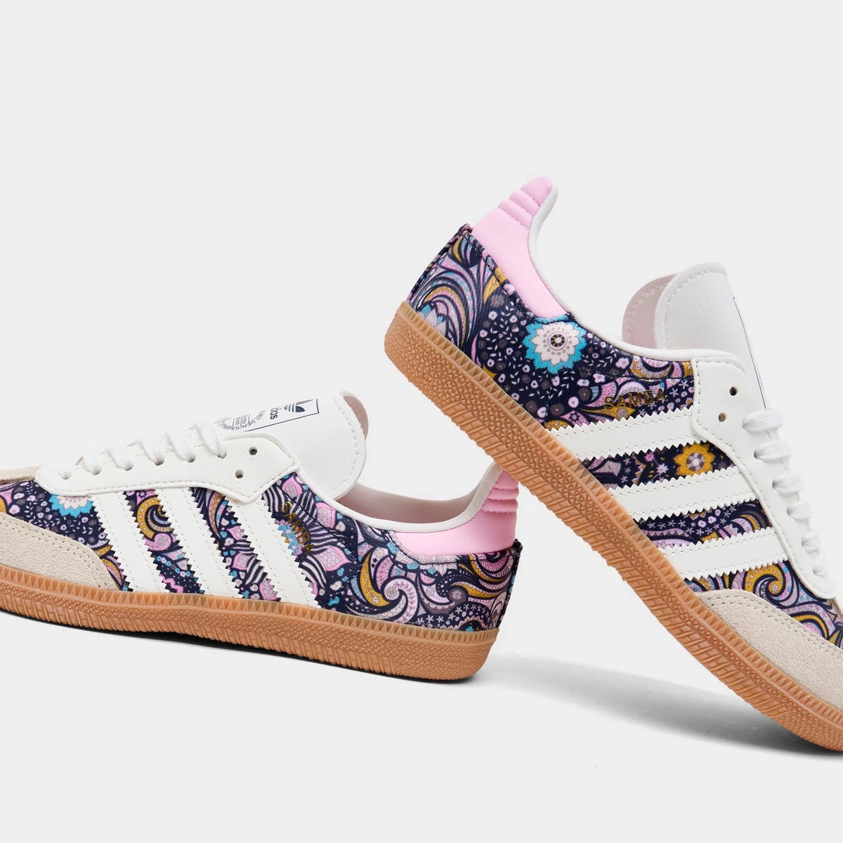 Girls' Little Kids' Floral Leather Sneakers