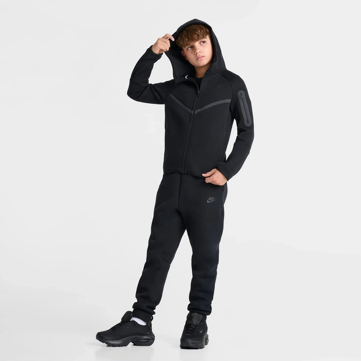 Big Kids' Full-Zip Fleece Hoodie - Black