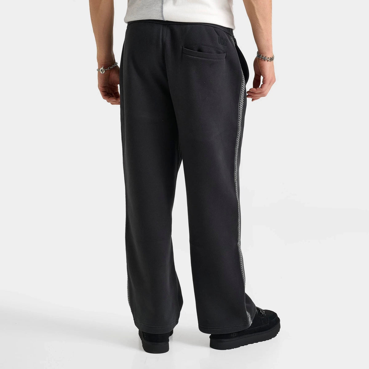 Men's Brushed Fleece Straight-Leg Pants - Black