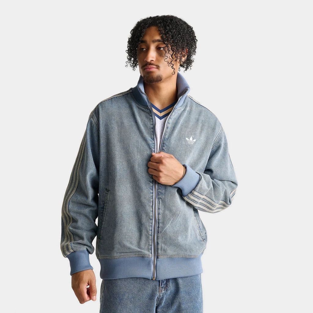 Men's Washed Denim Track Jacket
