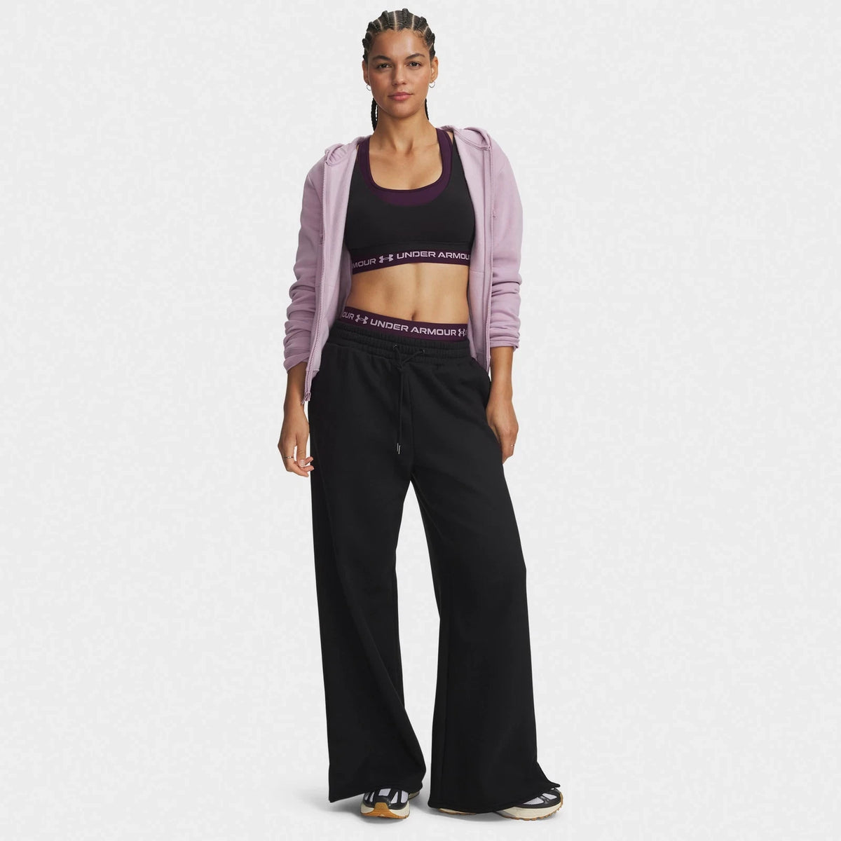 Women's Brushed Fleece Wide-Leg Pants - Gray
