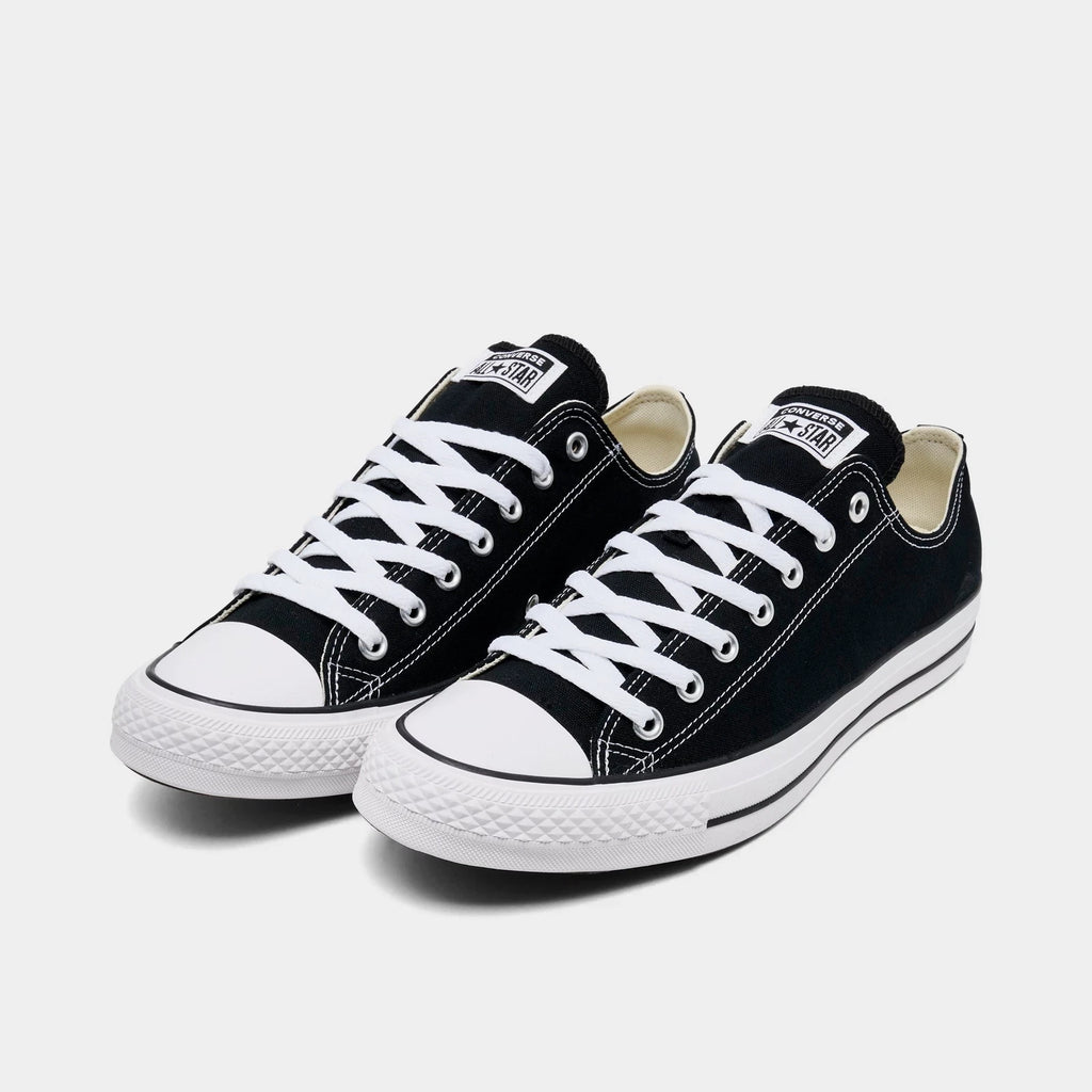 Men's Cushioned Canvas Low Top Sneakers - Black