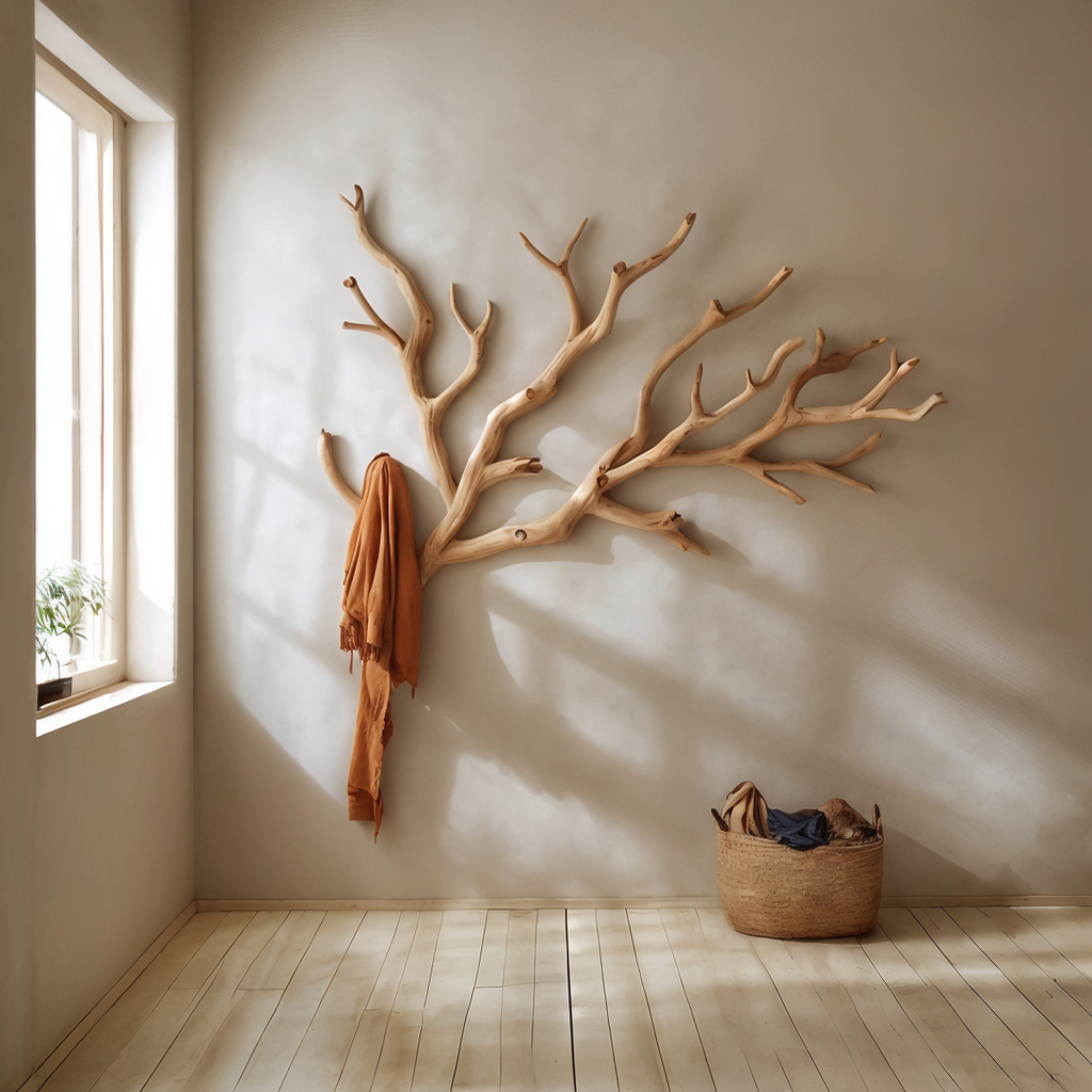 Driftwood Branch Wall-Mounted Solid Wood Coat Rack - view 2