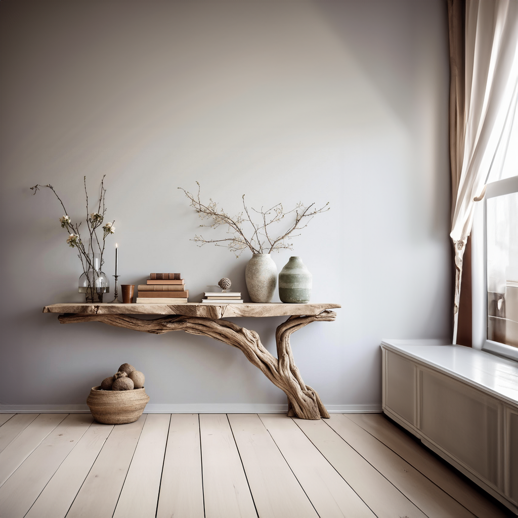 Solid Wood Rustic Console Table for Entryway and Hallway - view 2