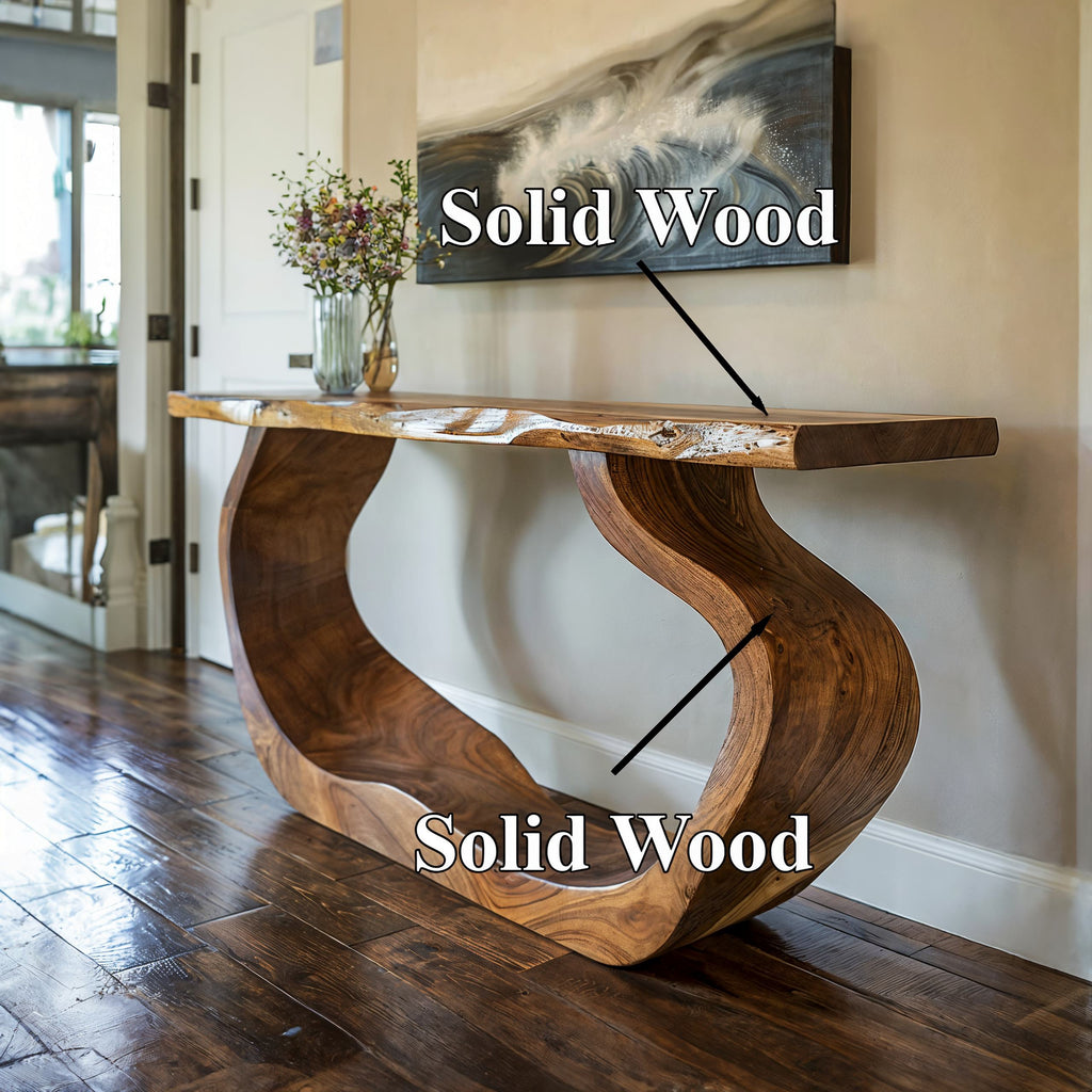 Solid Wood Entryway Console Table with Clean Modern Lines - view 6