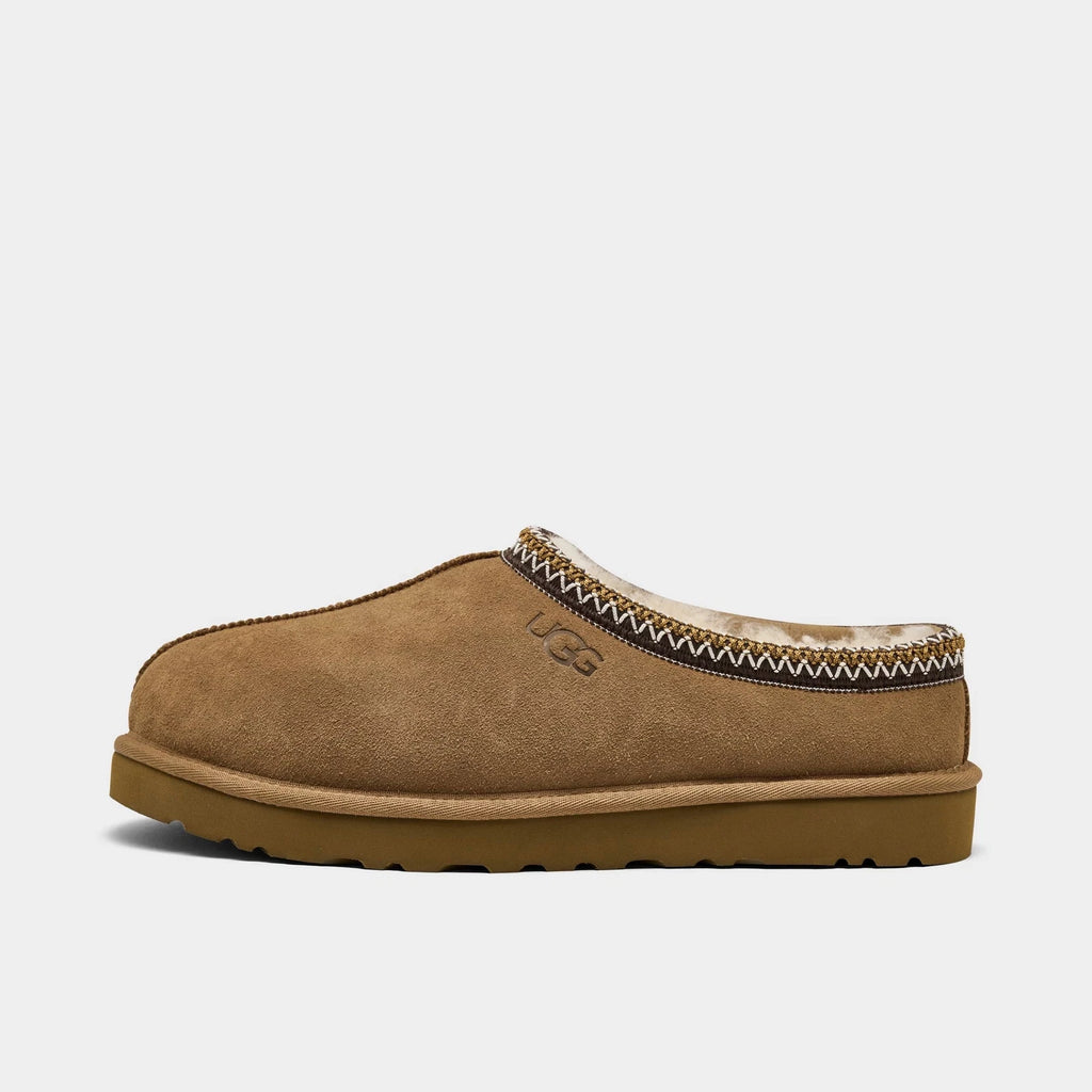 Men's Suede Backless Slippers - Chestnut