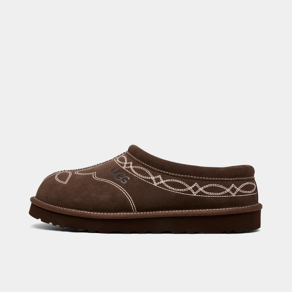 Men's Embroidered Suede Slip-On Slippers