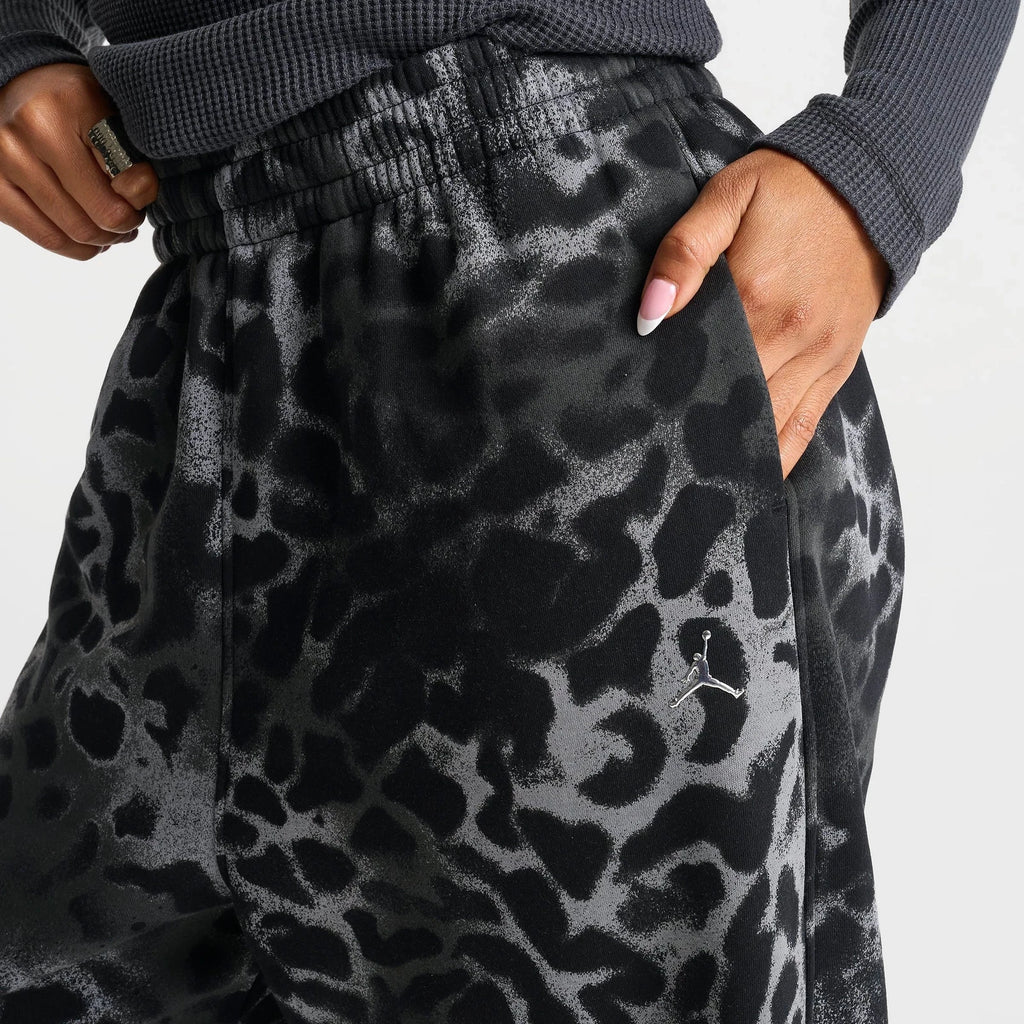 Women's Animal Print Fleece Wide-Leg Pants