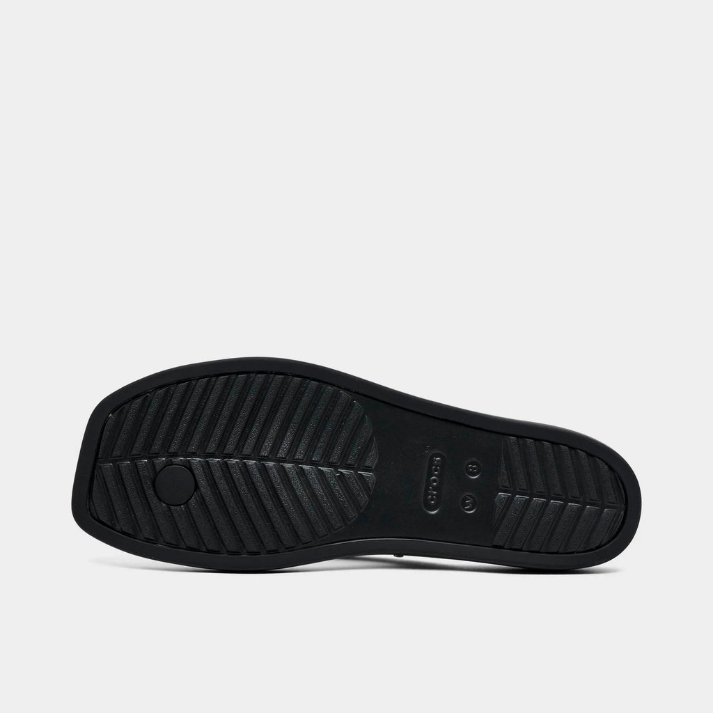 Studded Square Toe Flip Flop - Black