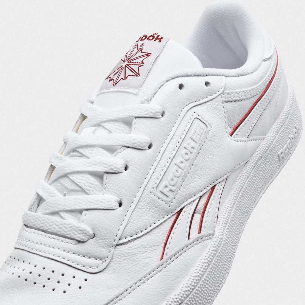 Men's Leather Tennis-Inspired Sneaker - White