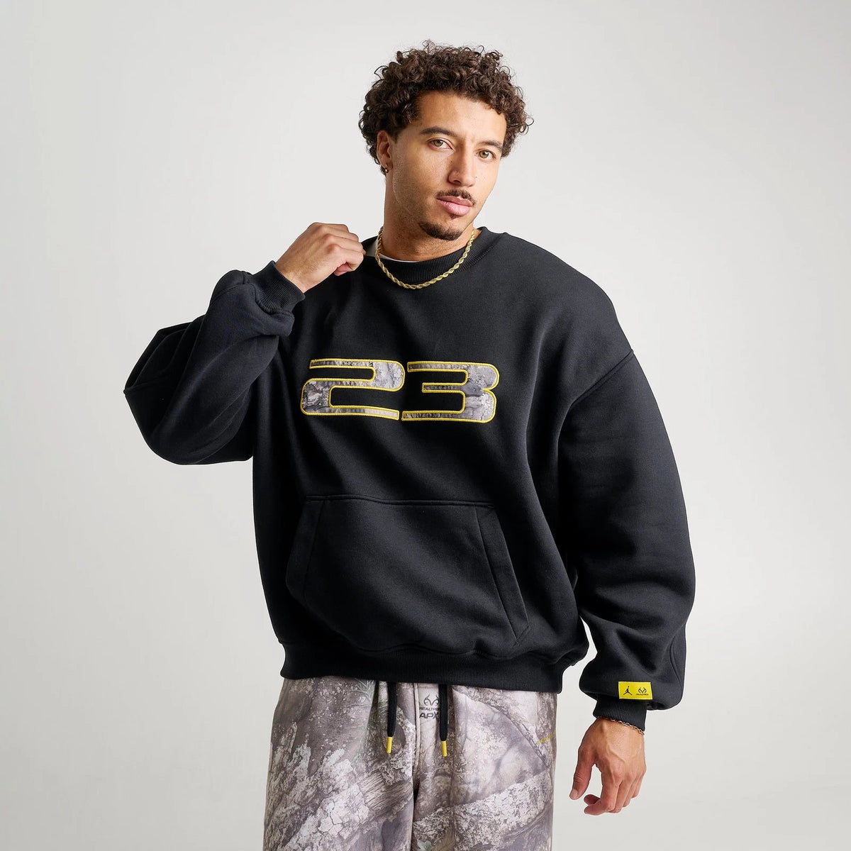 Men's Oversized Camouflage Fleece Sweatshirt