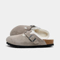 Women's Shearling-Lined Suede Clogs