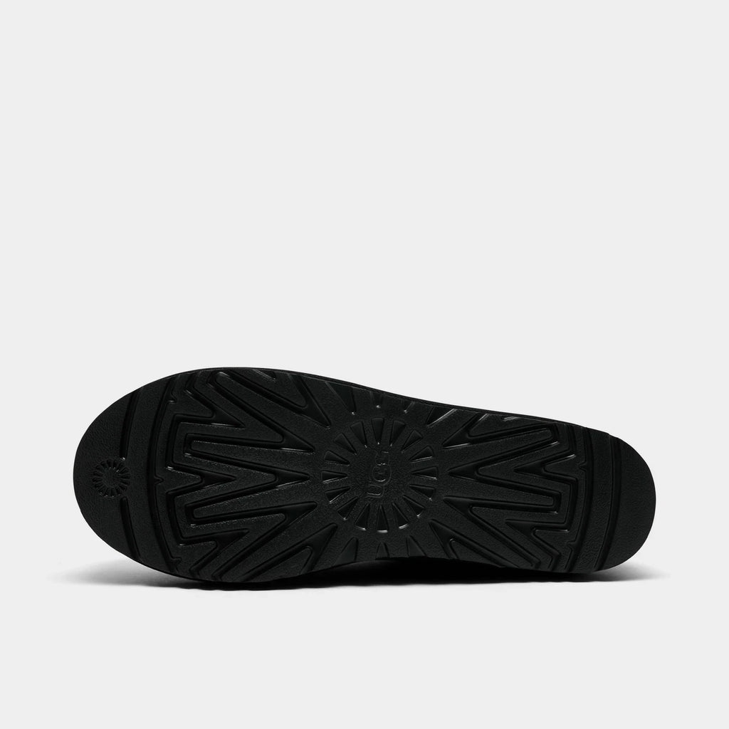 Men's Nubuck Backless Slippers - Black