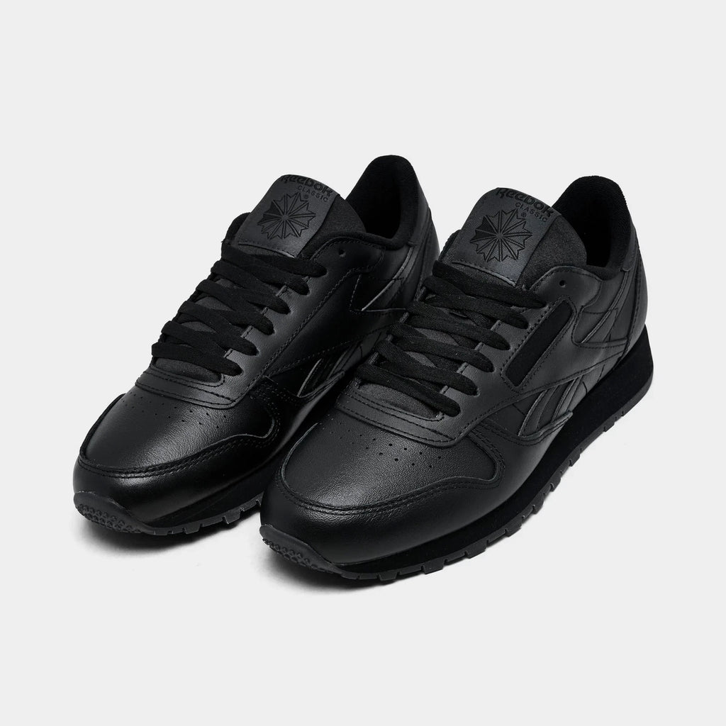 Men's Leather Low Top Sneaker - Black