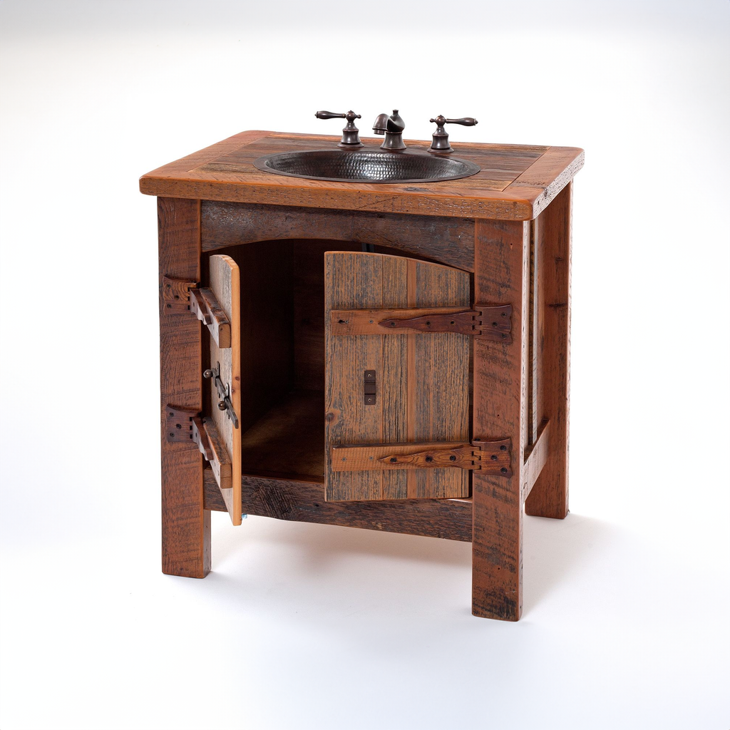Live Edge Floating Wood Bathroom Sink Vanity, Mid-Century Style - view 2