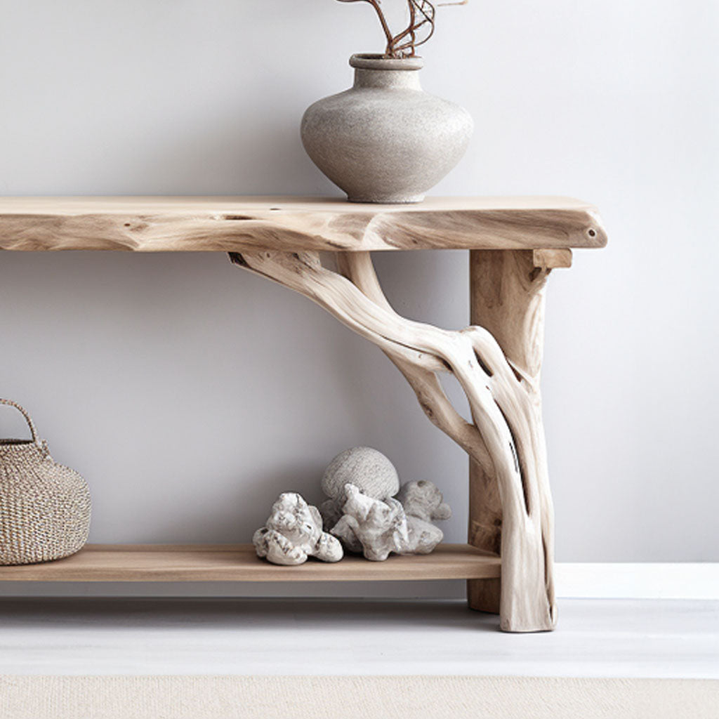 Rustic Modern Natural Wood Console Table with Clean Lines - view 4