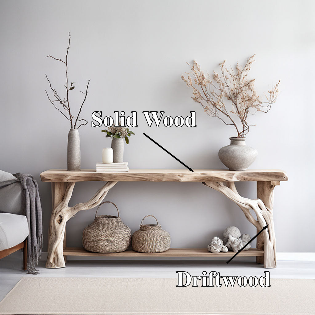 Rustic Modern Natural Wood Console Table with Clean Lines - view 6