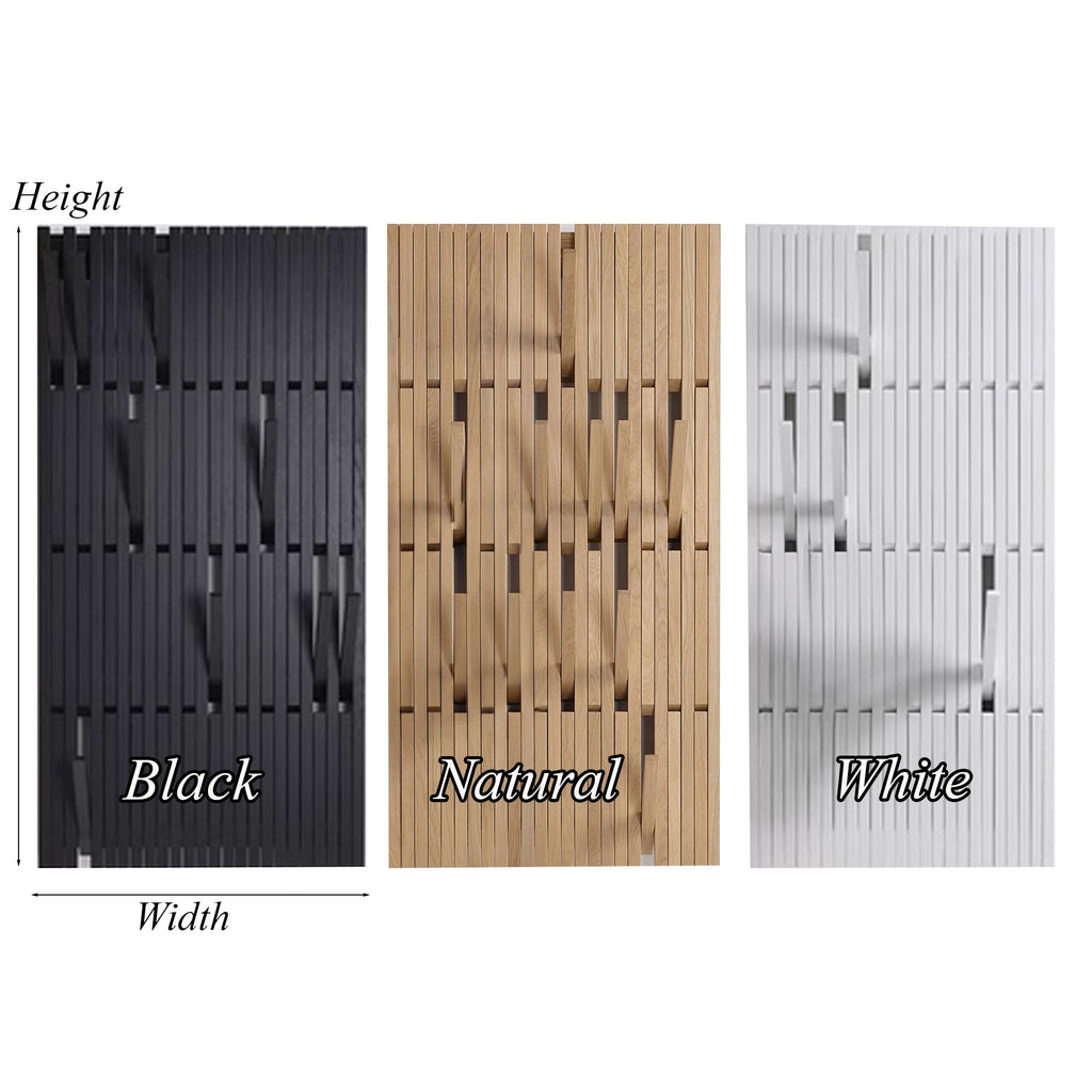 Piano Keyboard Solid Wood Wall Coat Rack with Hooks - view 3