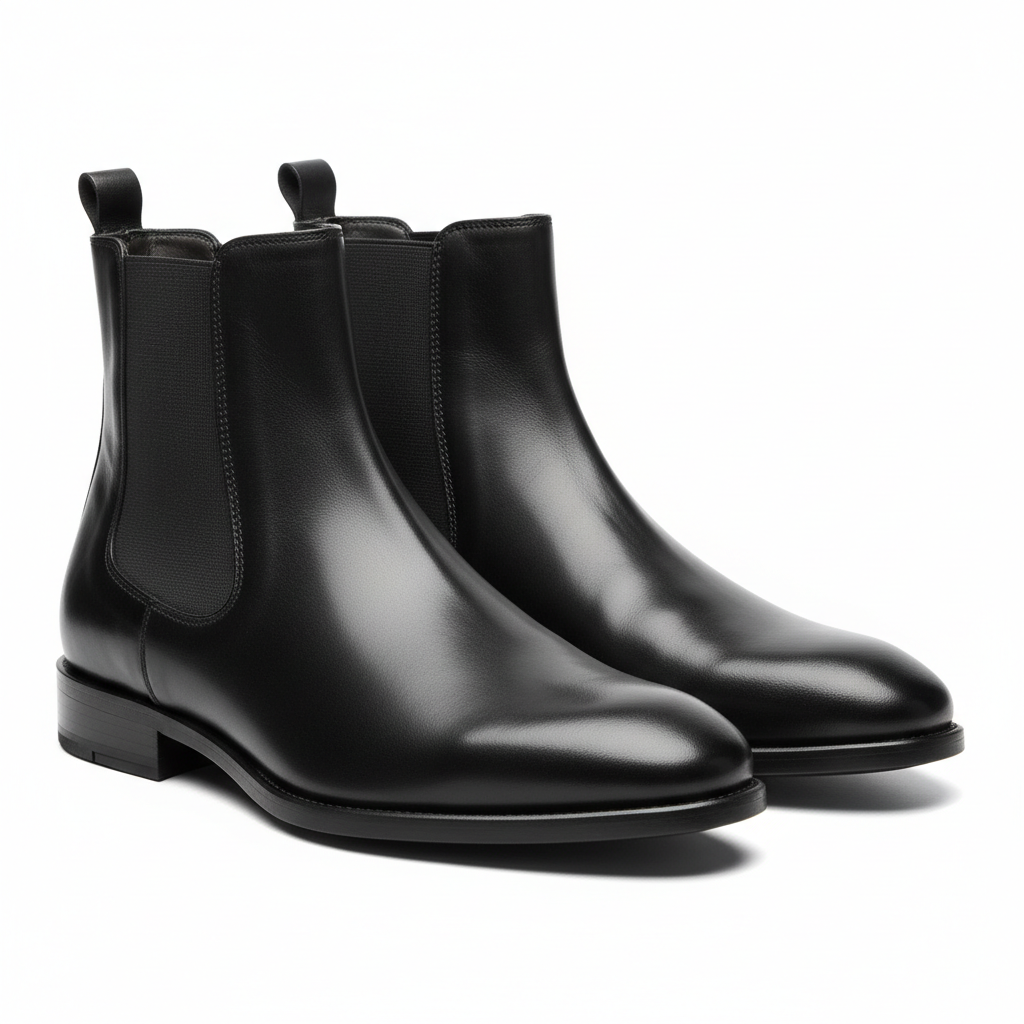 Chelsea Leather Boot in matte black