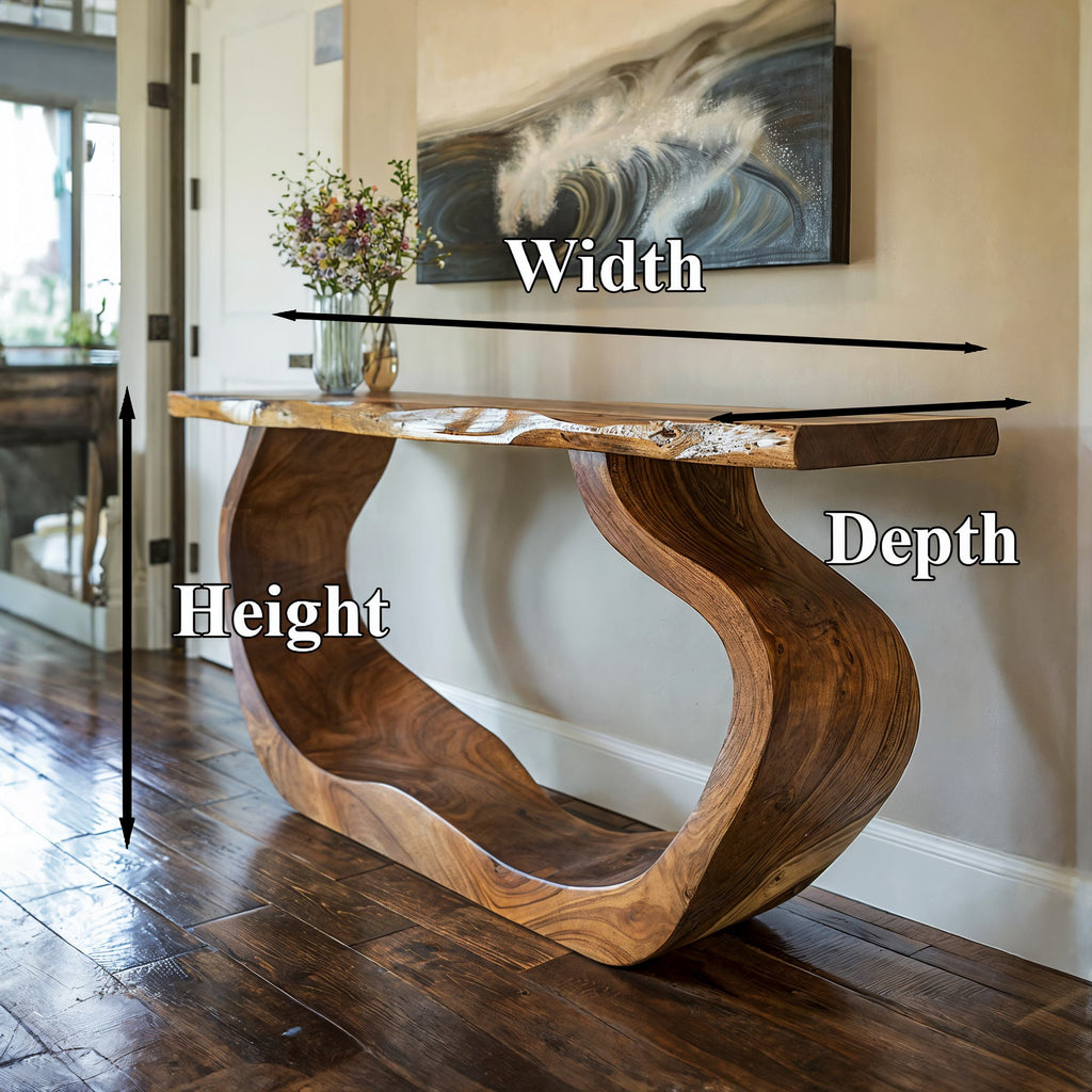 Solid Wood Entryway Console Table with Clean Modern Lines - view 5