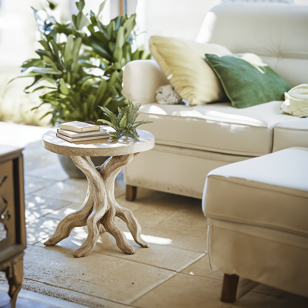 Farmhouse Live Edge End Table in Natural Solid Wood - view 2