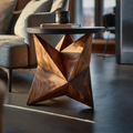 Solid Wood Organic Side Table with Hand Polished Finish