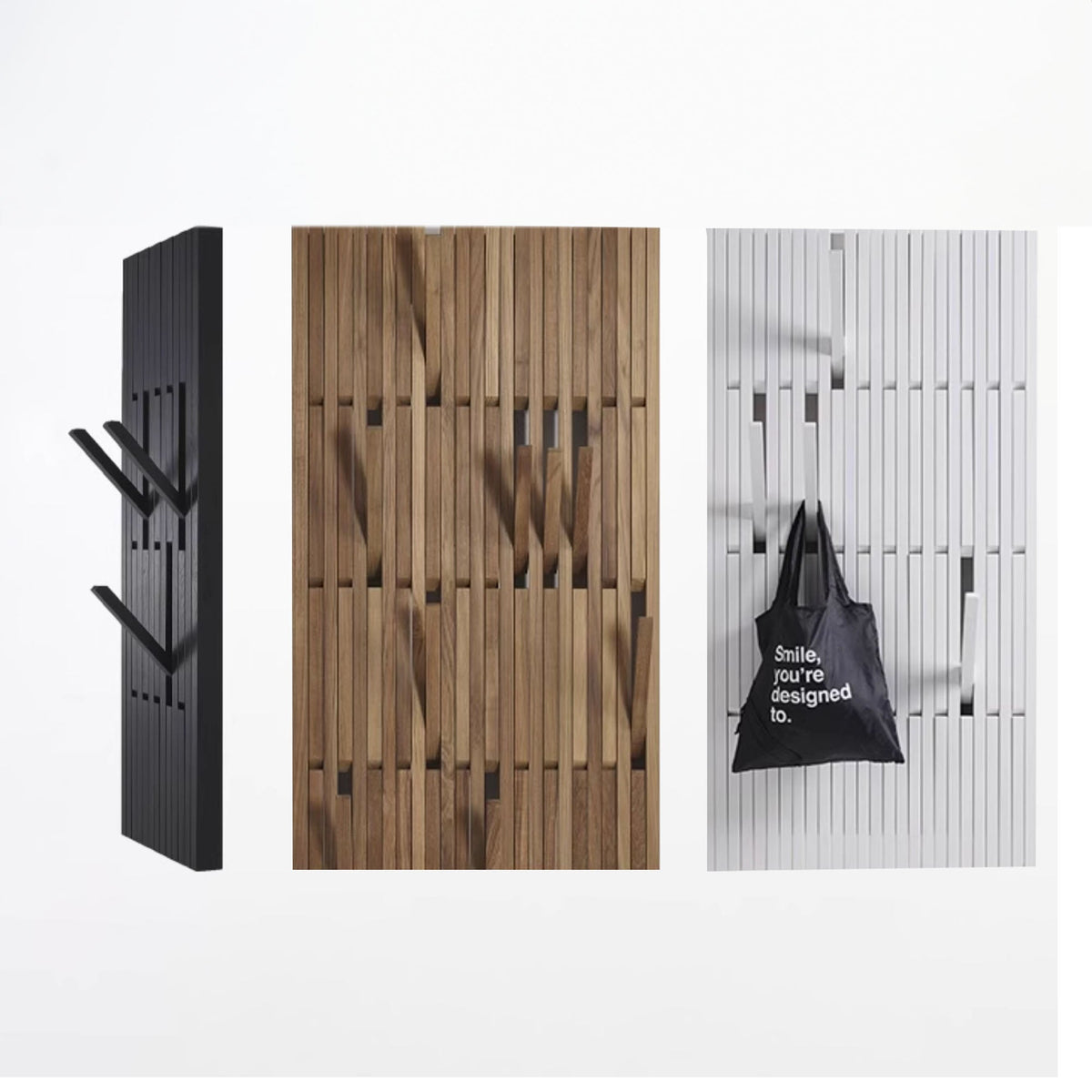 Piano Keyboard Solid Wood Wall Coat Rack with Hooks - view 2
