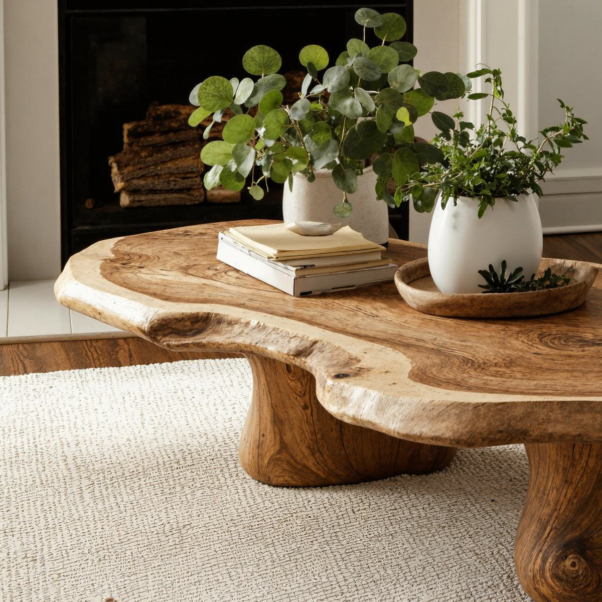 Modern Solid Wood Coffee Table with Natural Oil and Wax Finish - view 3