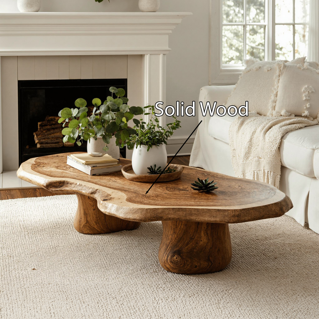 Modern Solid Wood Coffee Table with Natural Oil and Wax Finish - view 4